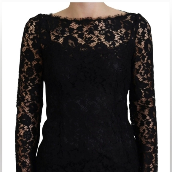 Adiva Womens Elegant Black Lace Top Size M - Picture 4 of 9
